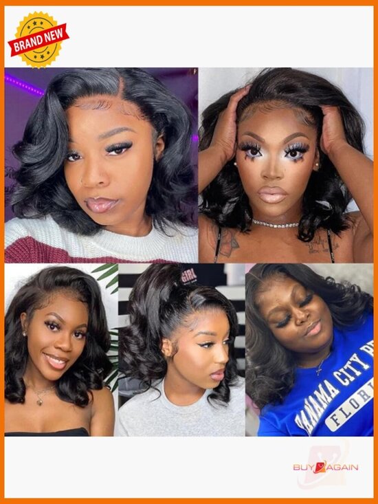 4x4 Lace Front Wig Body Wave Human Hair 16 Inch 150% Density Pre Plucked main image 6